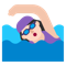 Woman Swimming- Light Skin Tone emoji on Microsoft